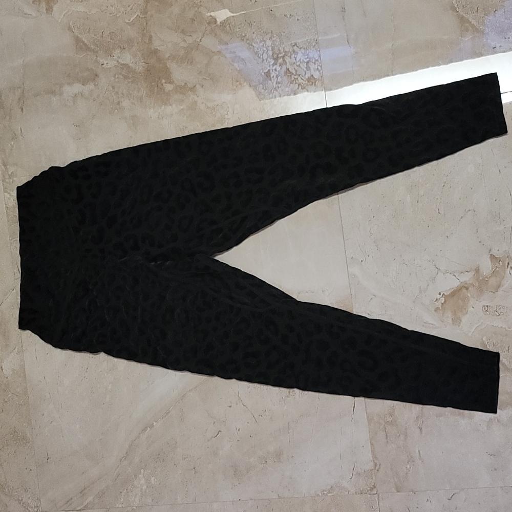 Balance black velvet feel cheetah leggings, size small. Worn twice. Super cool.